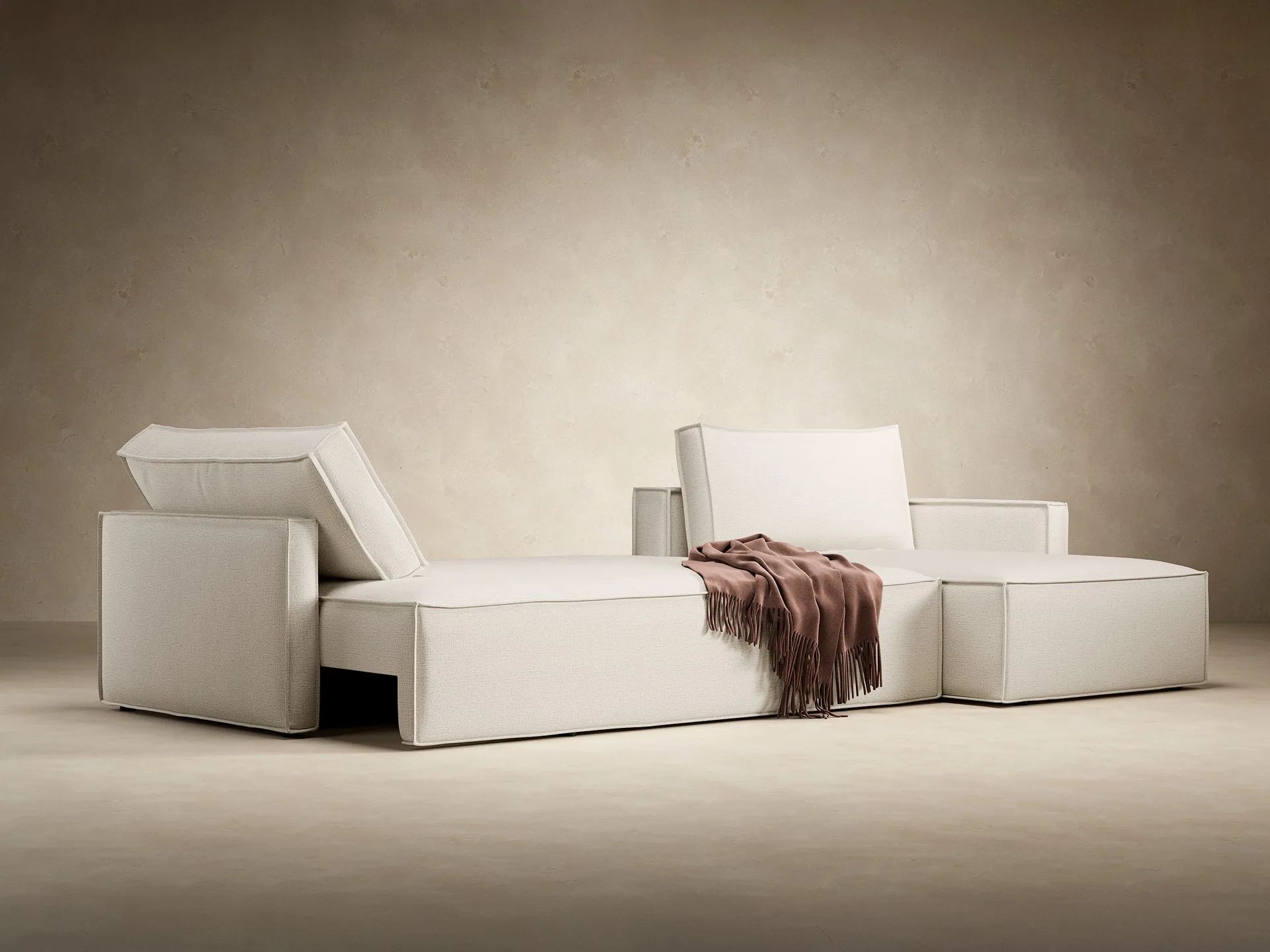 Newilla Slim Arms Sectional Sofa Bed miniatura 8