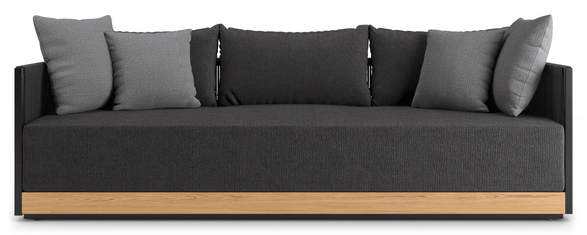 Clifton Outdoor Sofa en aluminio, color tela pimienta