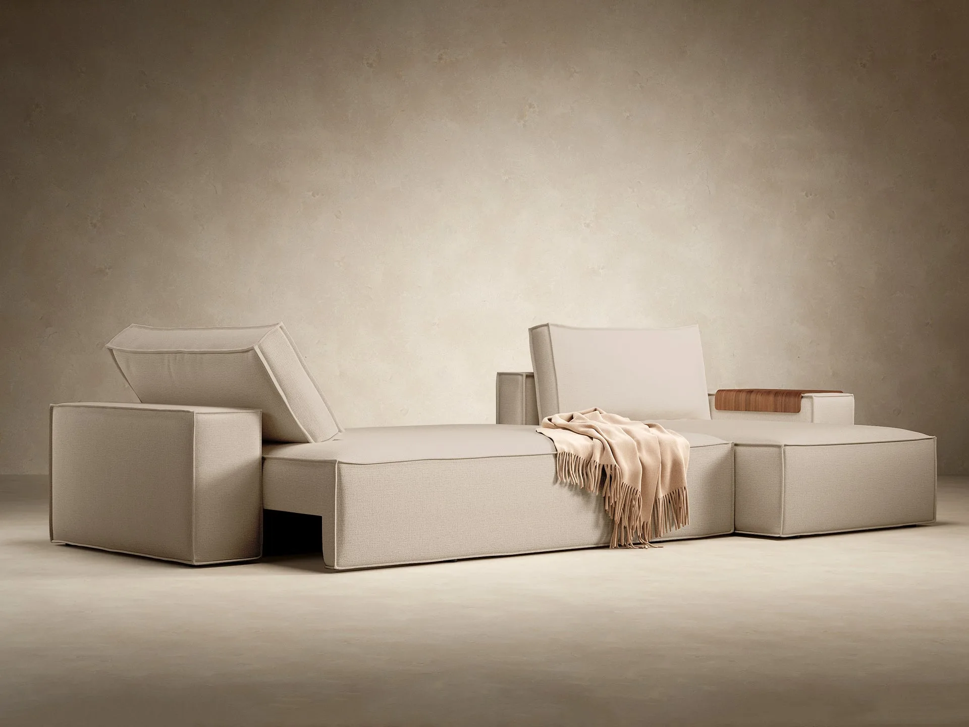 Newilla Wide Arms Sectional Sofa Bed miniatura 13