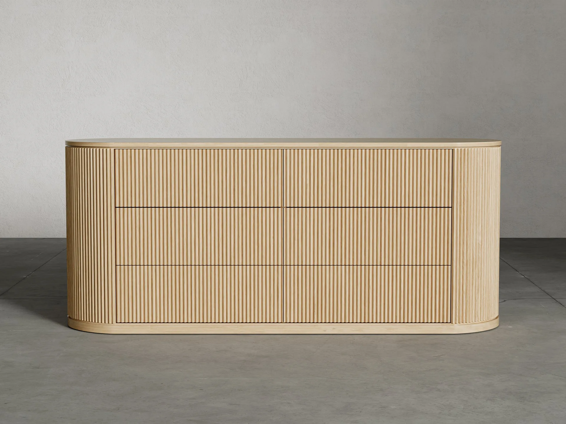 Surabaya Dresser en acero inoxidable, color roble claro