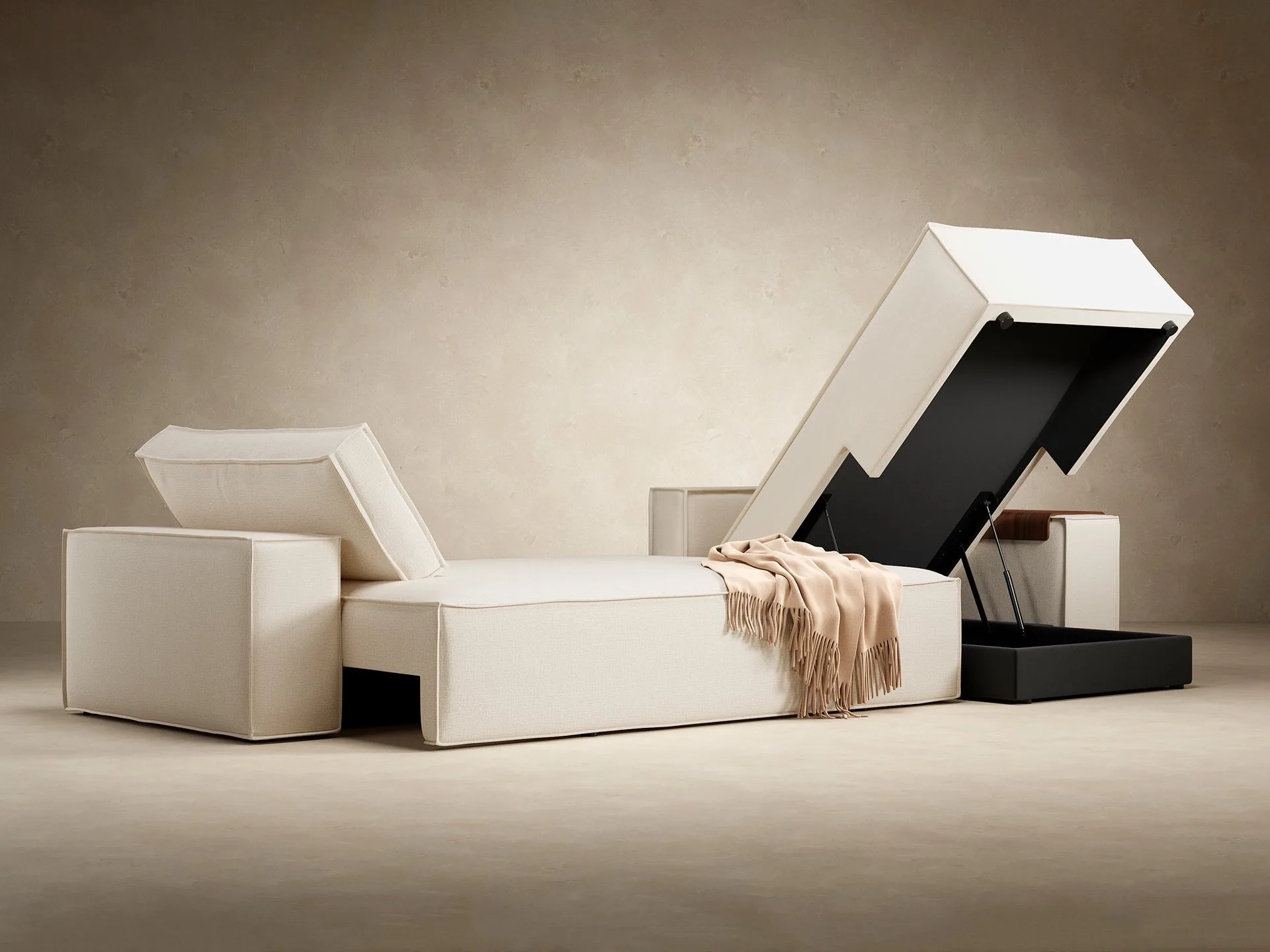 Newilla Wide Arms Sectional Sofa Bed miniatura 7