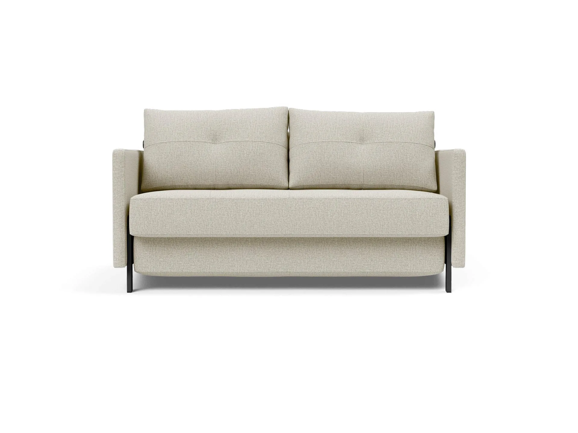 Cubed Arm Sofa Bed en espuma de alta resiliencia, color tela jaspeada natural