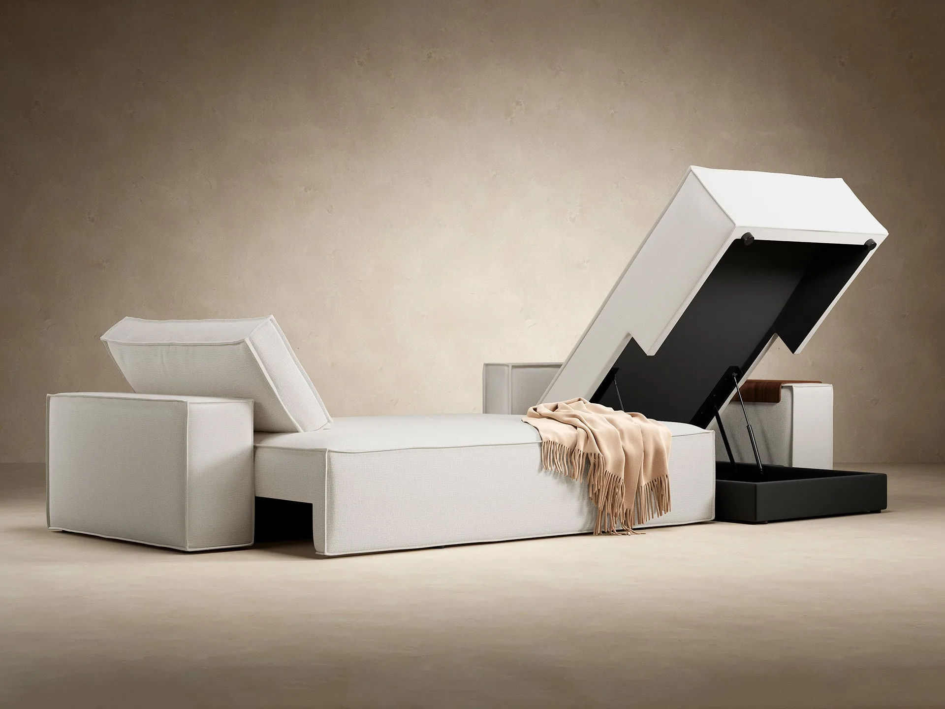 Newilla Wide Arms Sectional Sofa Bed miniatura 2