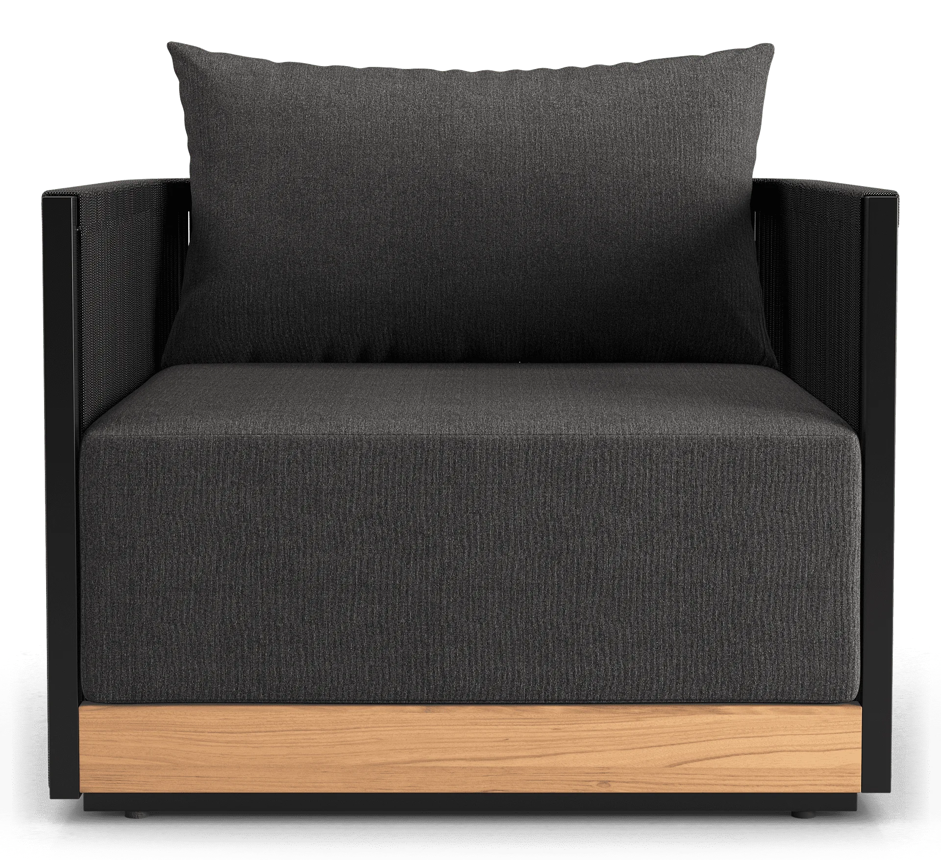 Clifton Outdoor Lounge Chair en aluminio, color tela pimienta