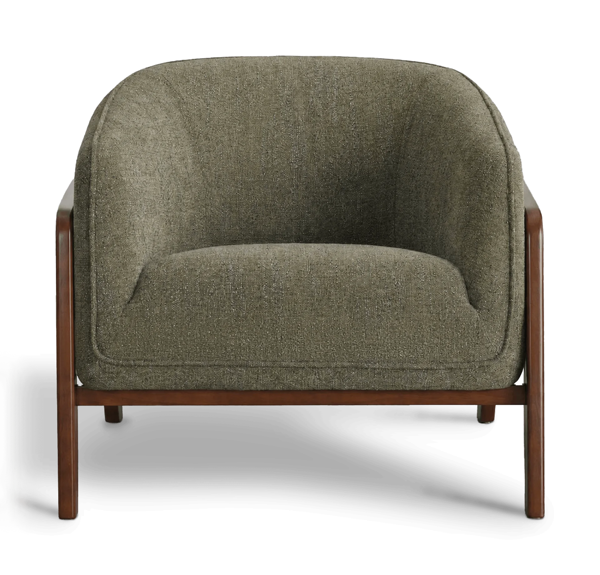 Alma Lounge Chair en acero inoxidable, color tela verde bosque