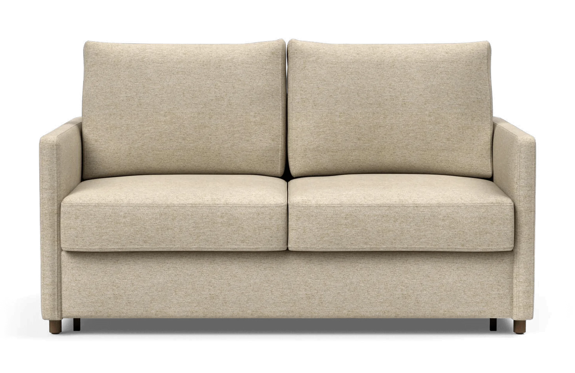 Neah Slim Arms Sofa Bed en espuma de alta resiliencia, color tela halifax mimbre