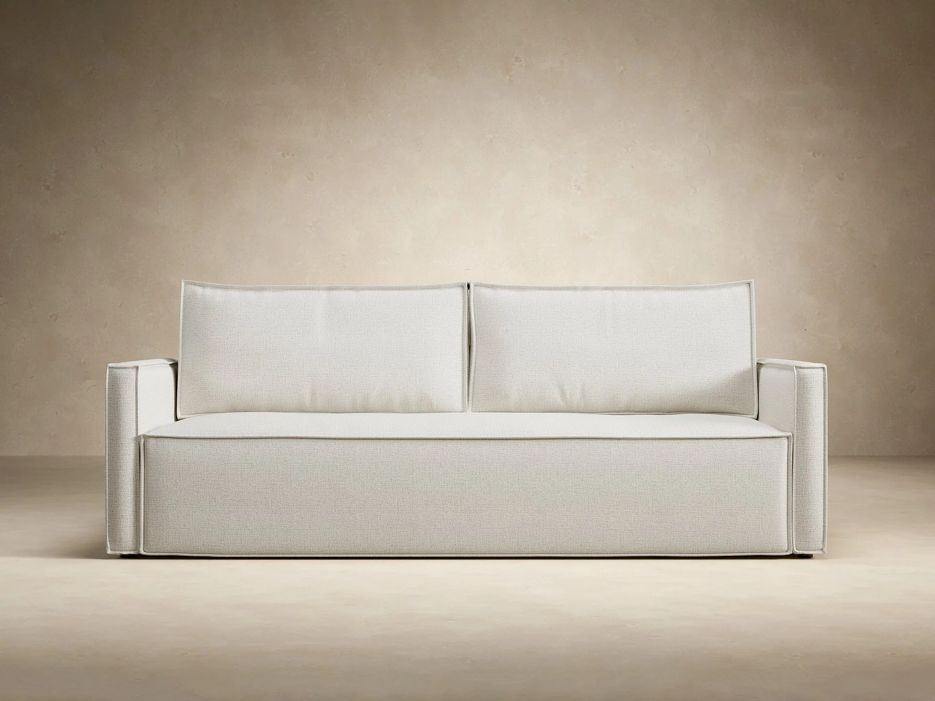 Newilla Slim Arms Sofa Bed en espuma de alta resiliencia, color tela gris suave
