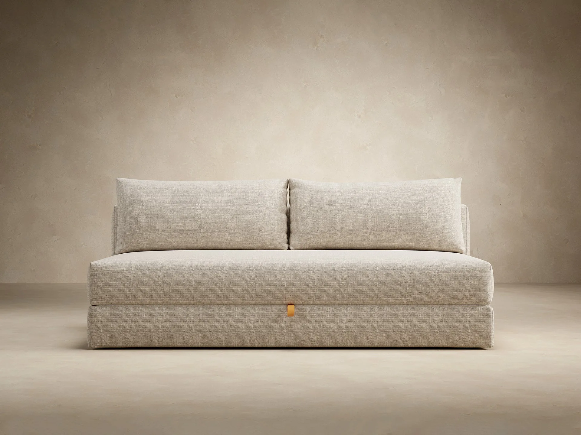 Osvald Sofa Bed en espuma de alta resiliencia, color tela kenya grava