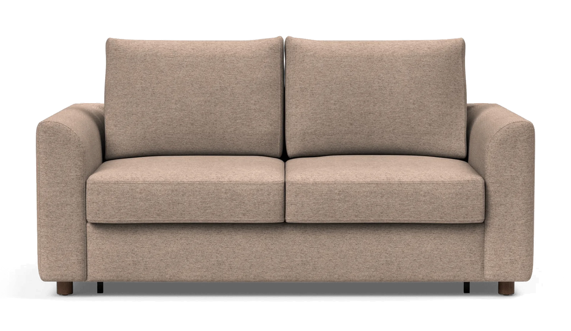 Neah Curved Arms Sofa Bed en espuma de alta resiliencia, color tela halifax concha