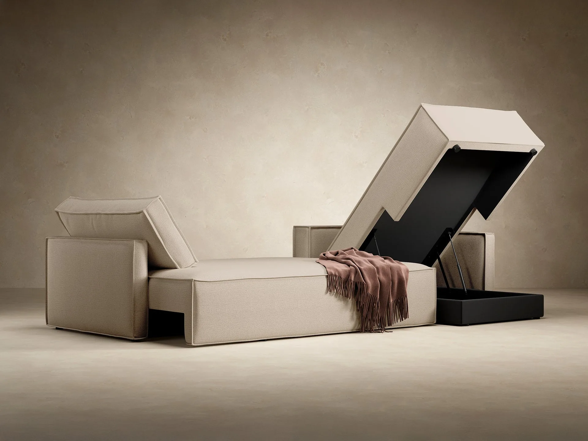 Newilla Slim Arms Sectional Sofa Bed miniatura 2