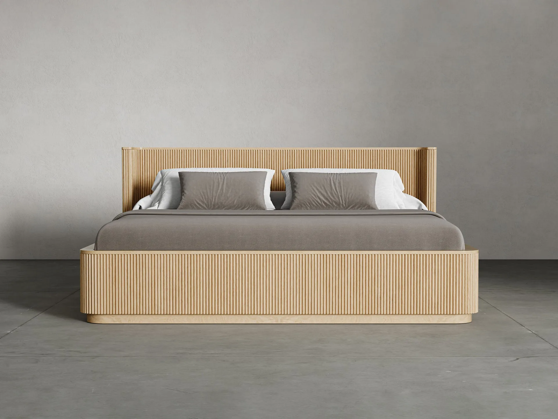 Surabaya Bed en espuma de alta resiliencia, color roble claro