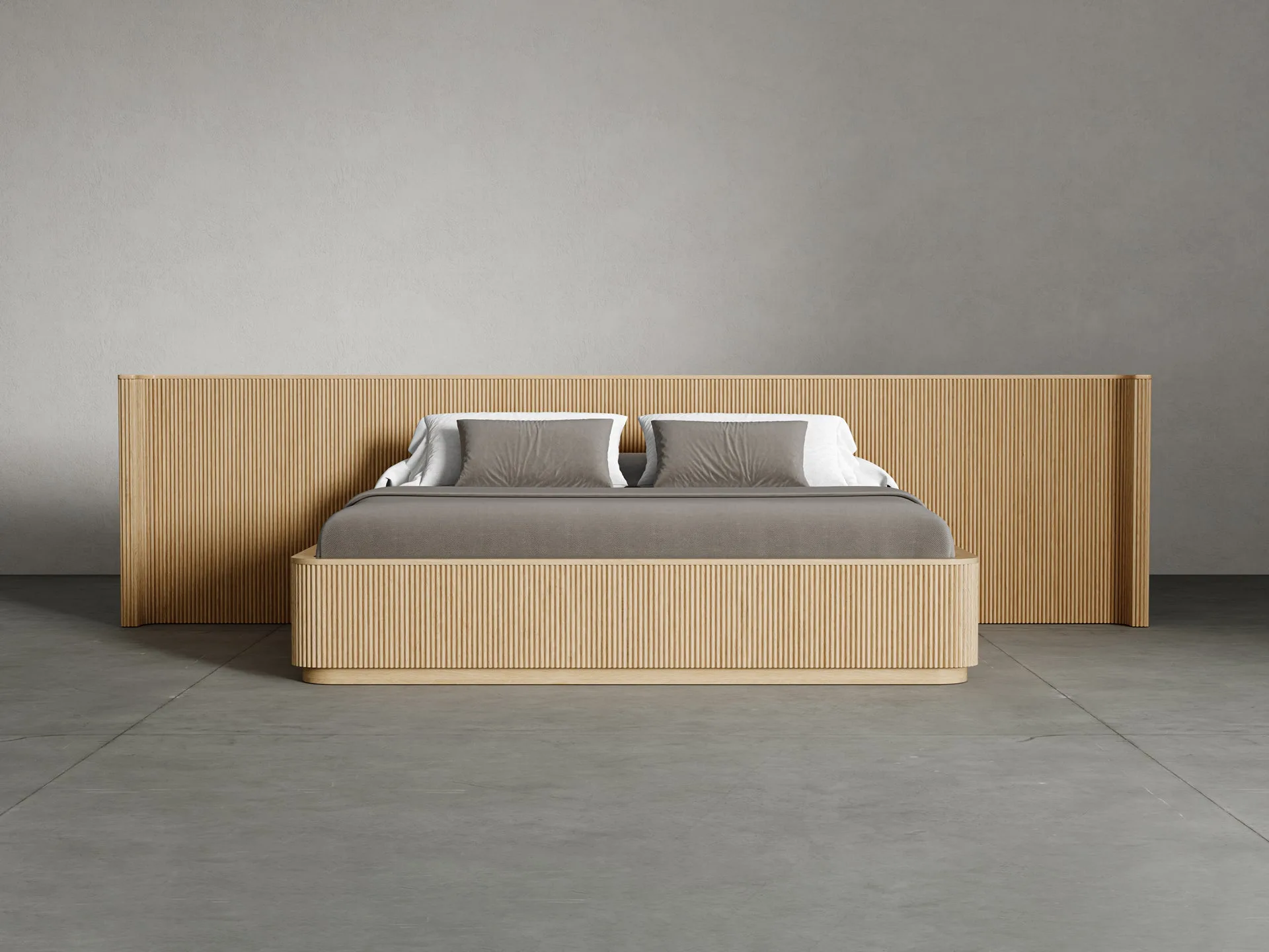 Surabaya Extended Bed en espuma de alta resiliencia, color roble claro
