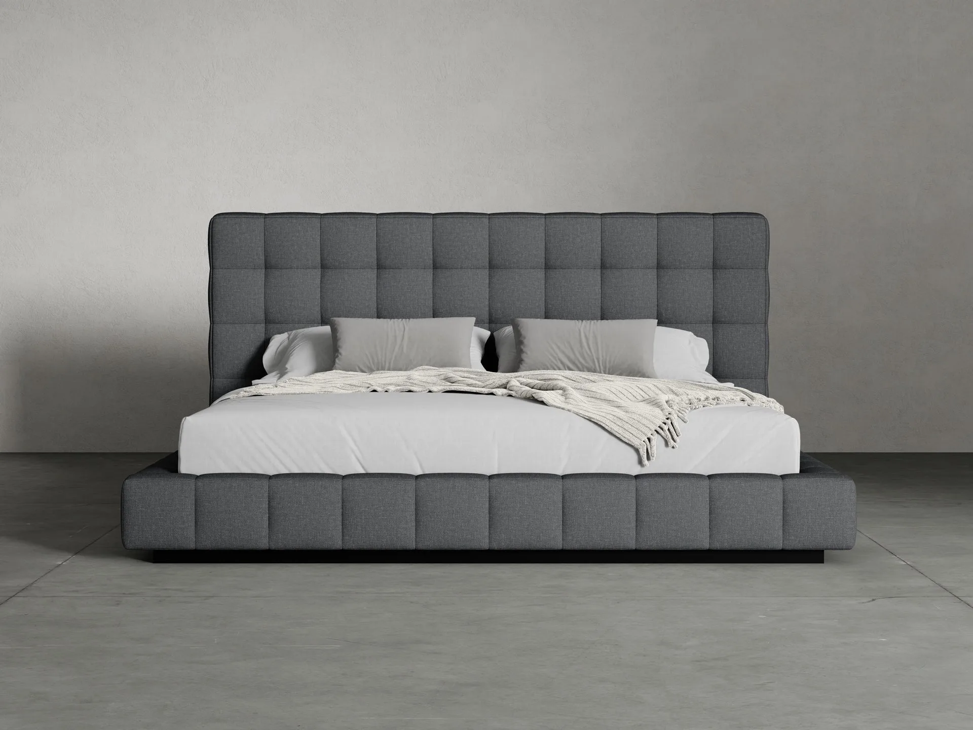 Thompson Bed en espuma de alta resiliencia, color tela gris carbón