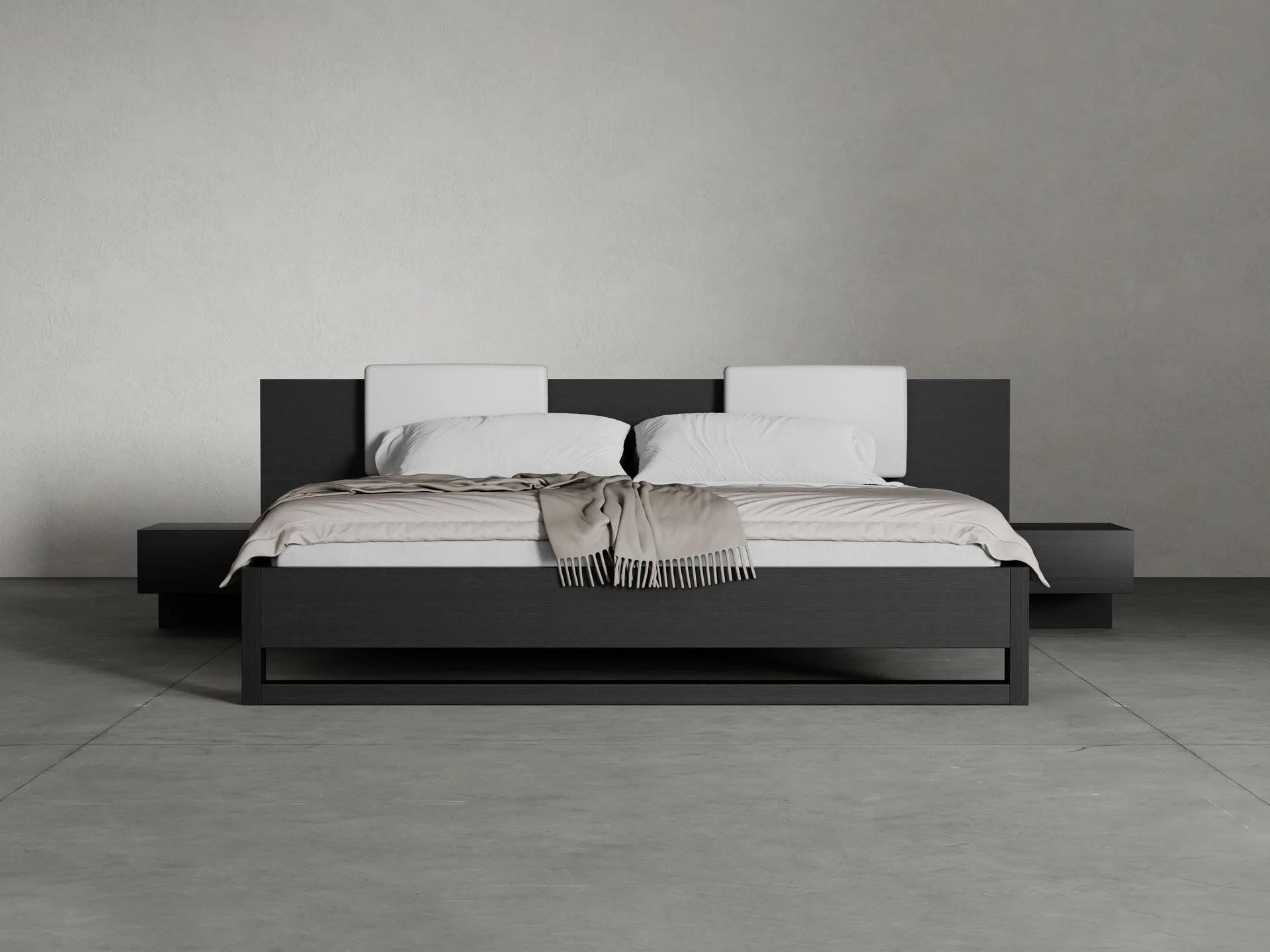 Monroe Bed en espuma de alta resiliencia, color nogal