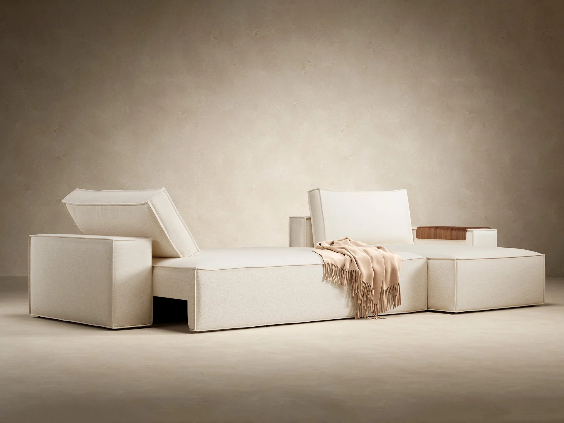Newilla Wide Arms Sectional Sofa Bed miniatura 8