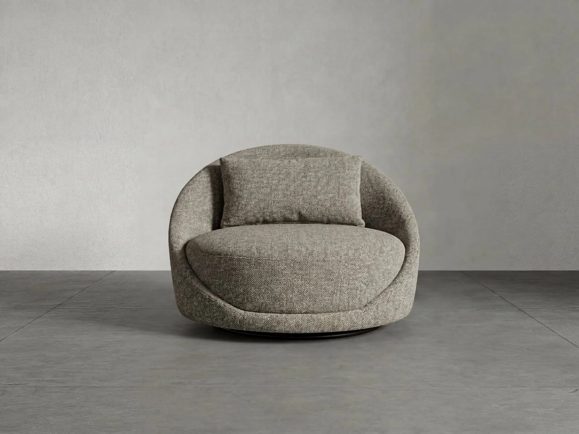 Sol Lounge Chair en acero inoxidable, color tela piedra tierra