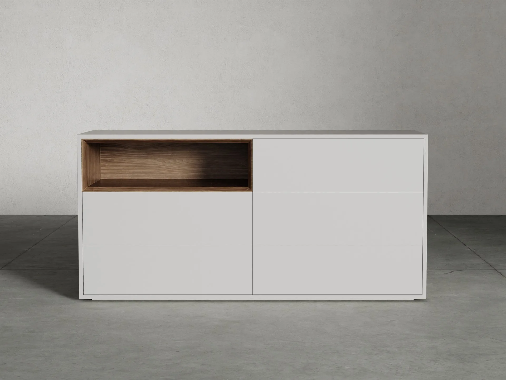 Madison Dresser color gris château y nogal