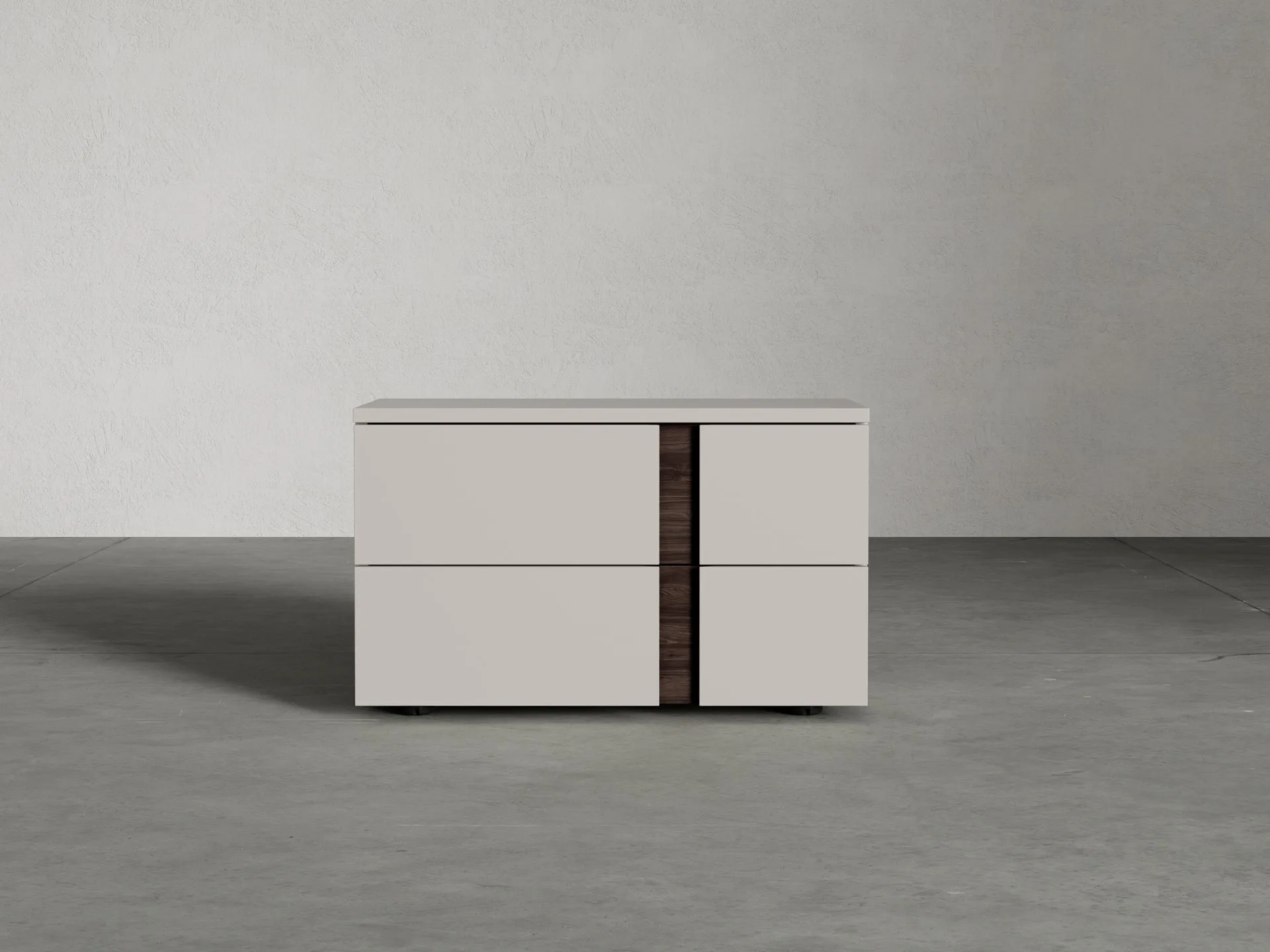Park 18" Nightstand en mdf enchapado, color gris château y nogal