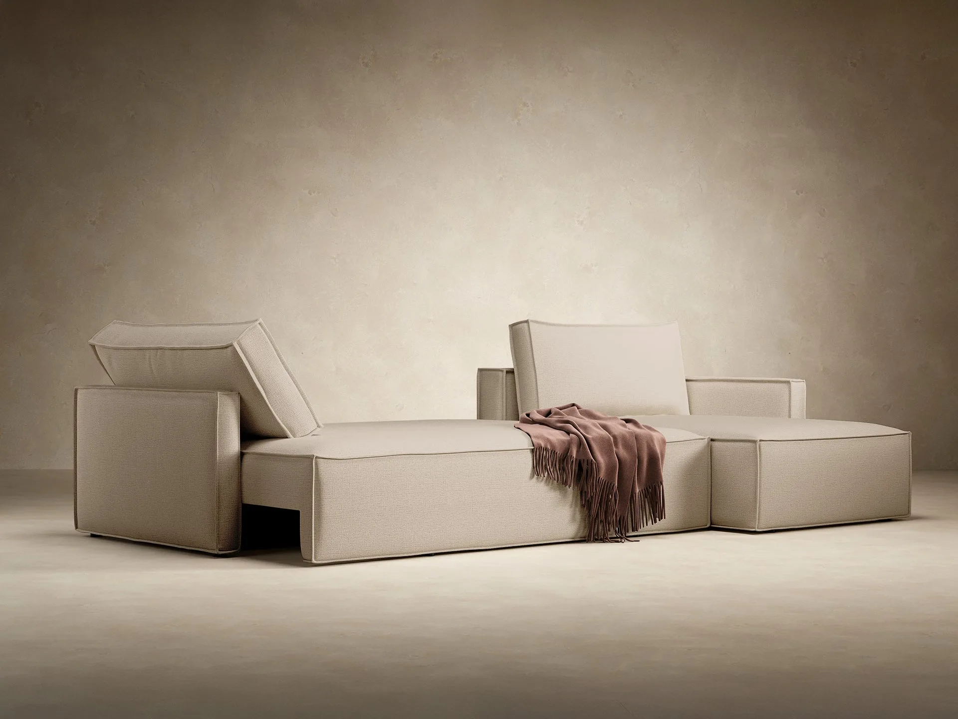Newilla Slim Arms Sectional Sofa Bed miniatura 3