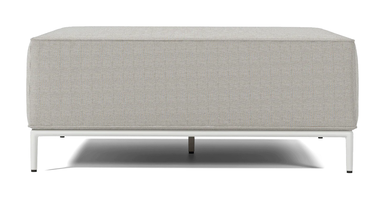 Cannes Outdoor Ottoman en aluminio, color tela crema