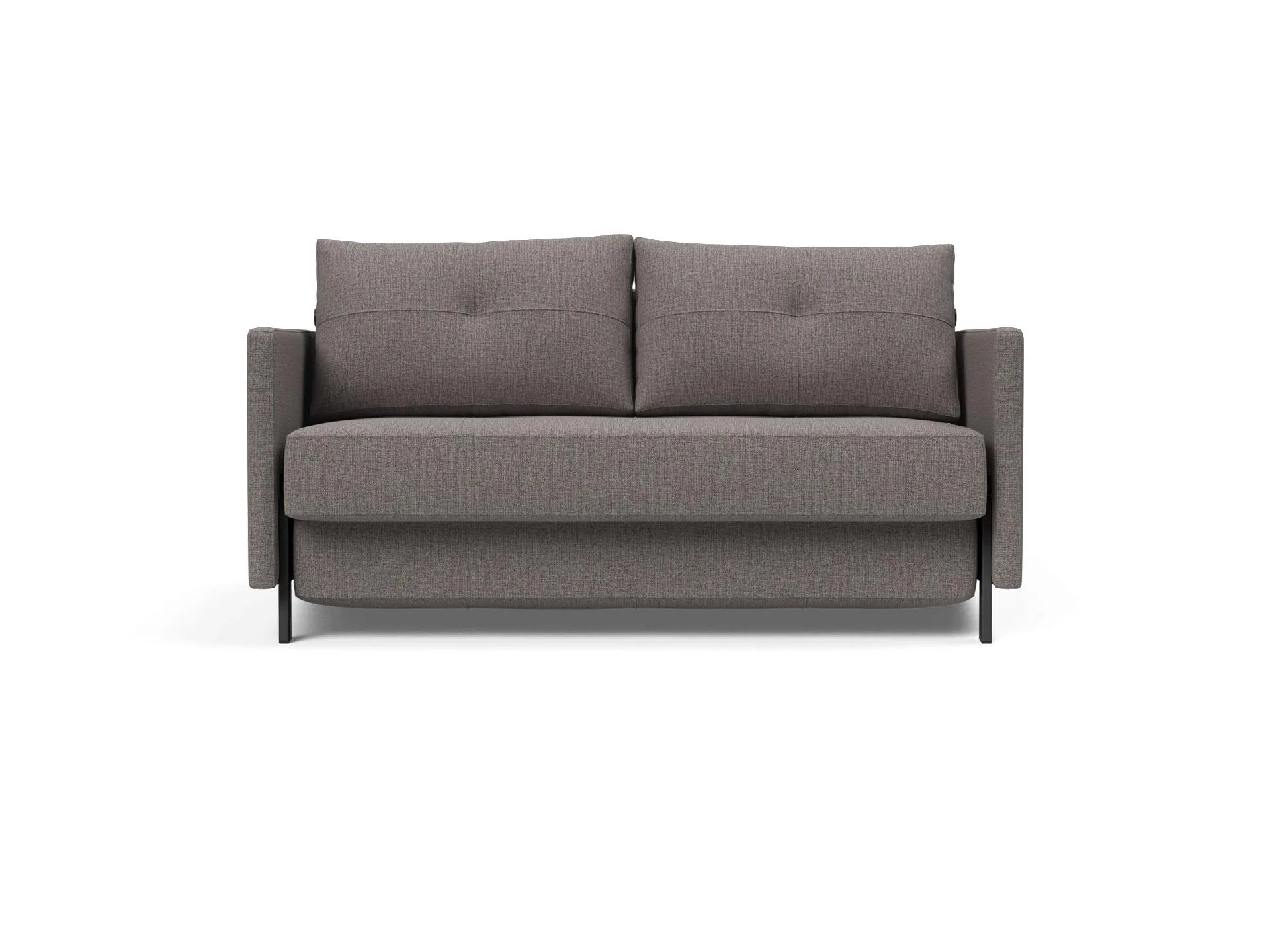 Cubed Arm Sofa Bed color tela jaspeada gris