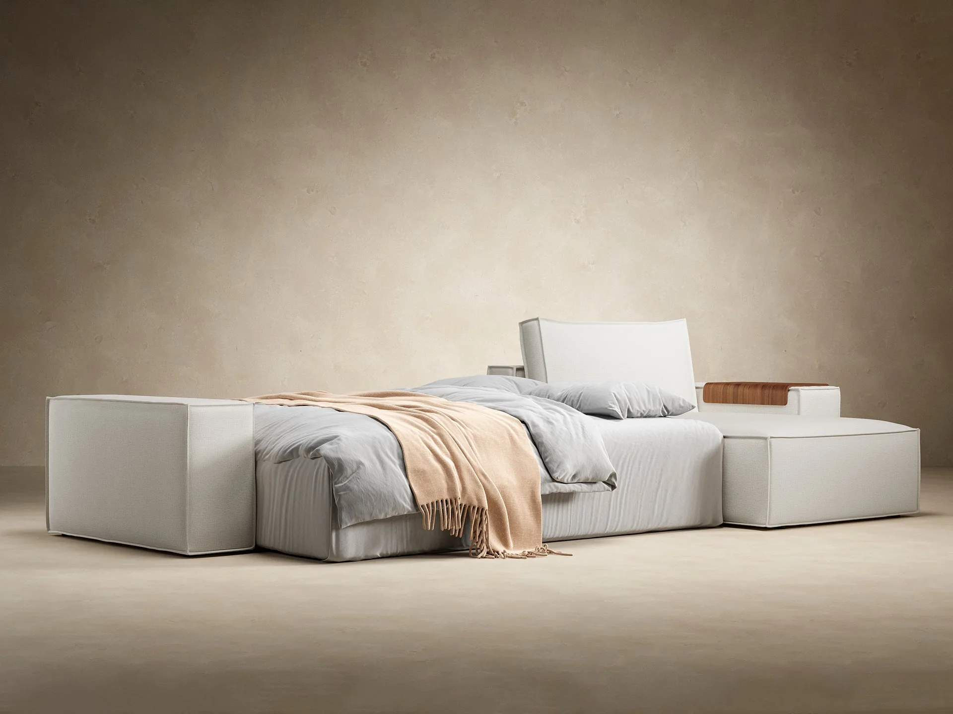 Newilla Wide Arms Sectional Sofa Bed miniatura 4