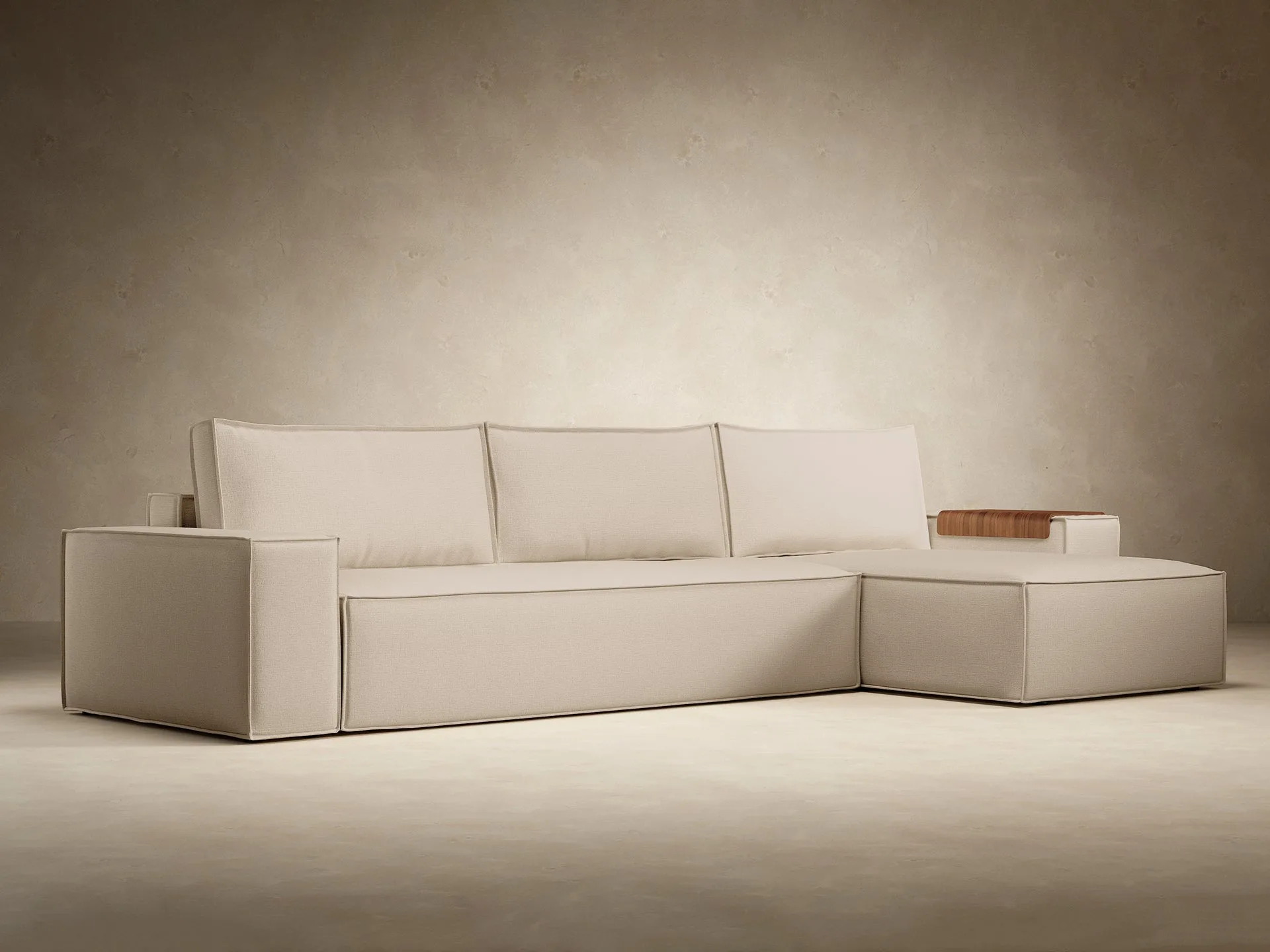 Newilla Wide Arms Sectional Sofa Bed miniatura 11
