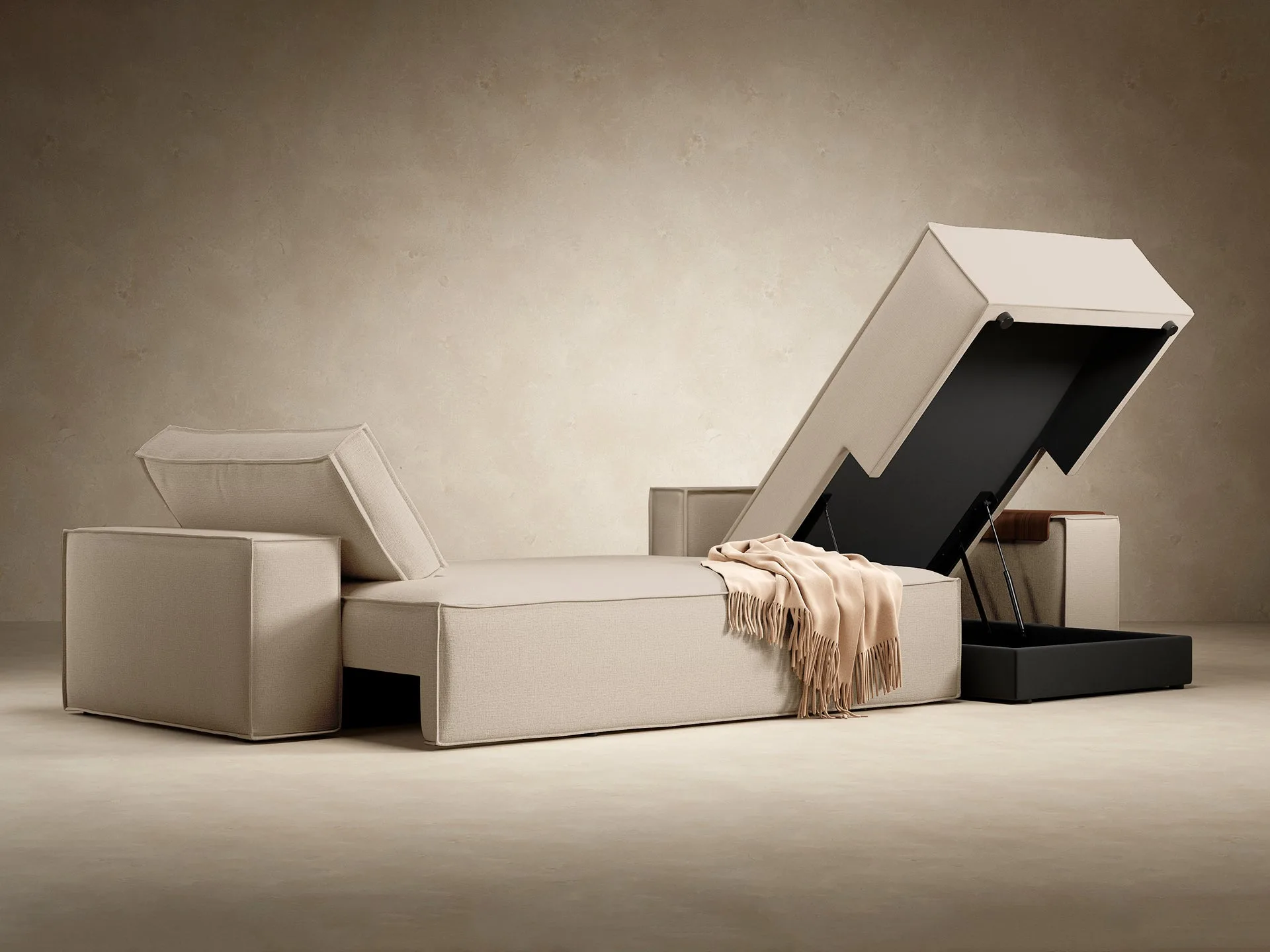 Newilla Wide Arms Sectional Sofa Bed miniatura 12
