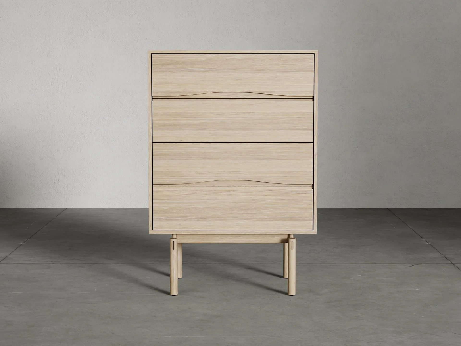 Andover Chest en acero inoxidable, color roble blanqueado