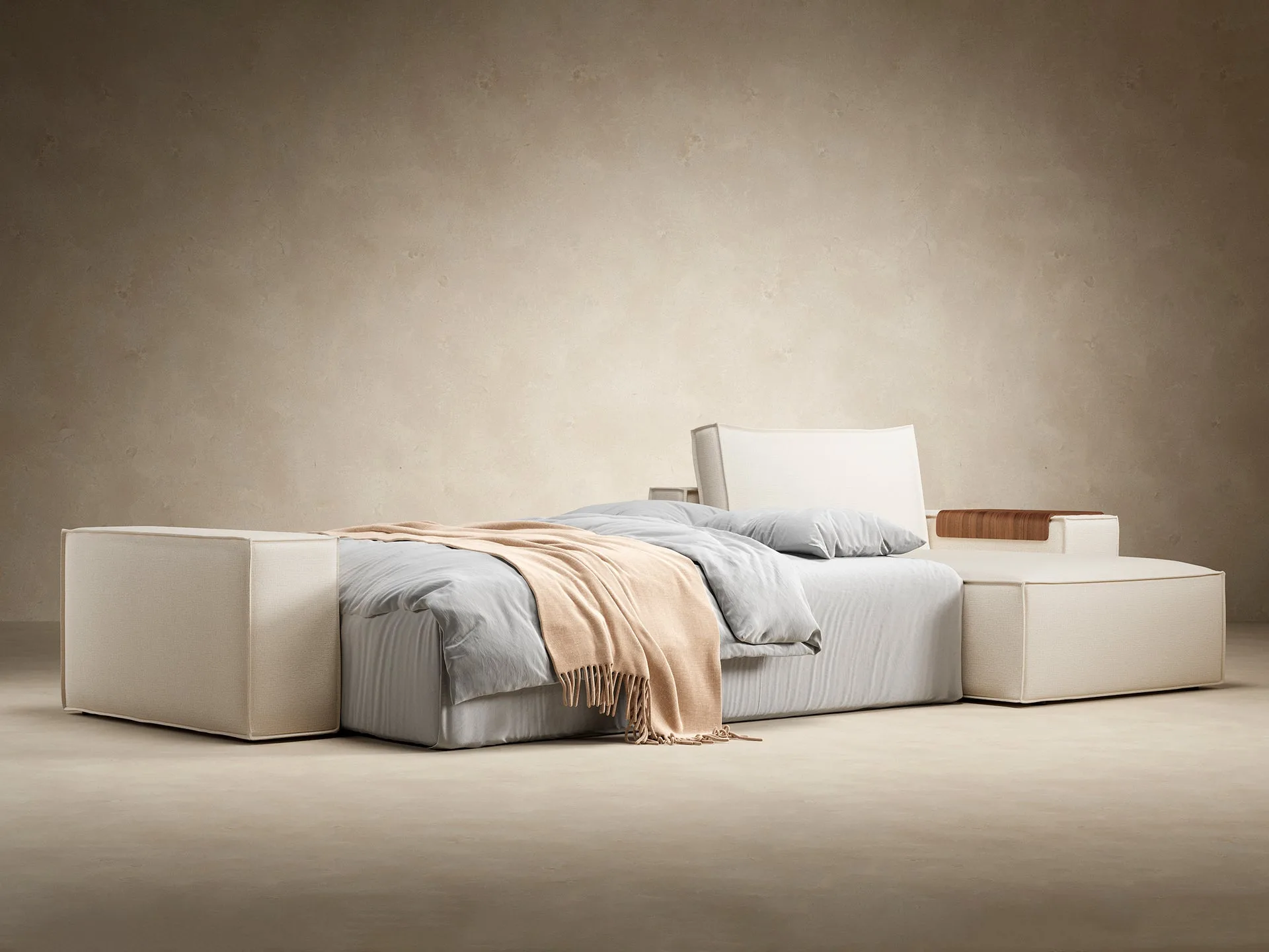 Newilla Wide Arms Sectional Sofa Bed miniatura 9