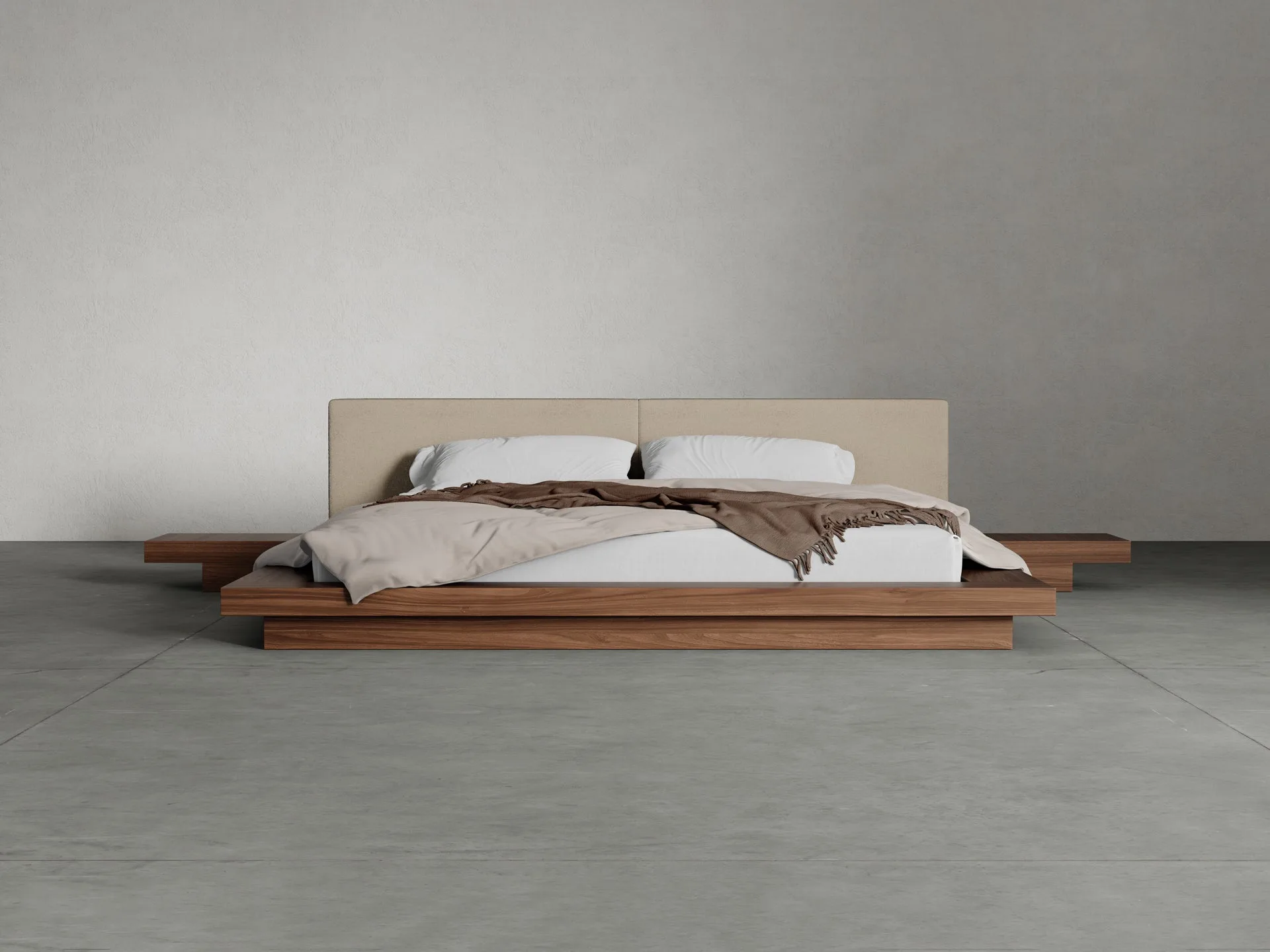 Worth Bed color tela crudo · nogal