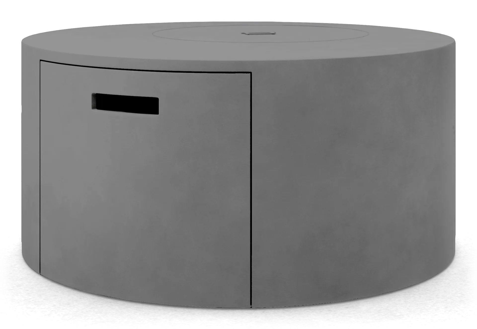 Sicily Outdoor Round Fire Pit en acero inoxidable, color concreto
