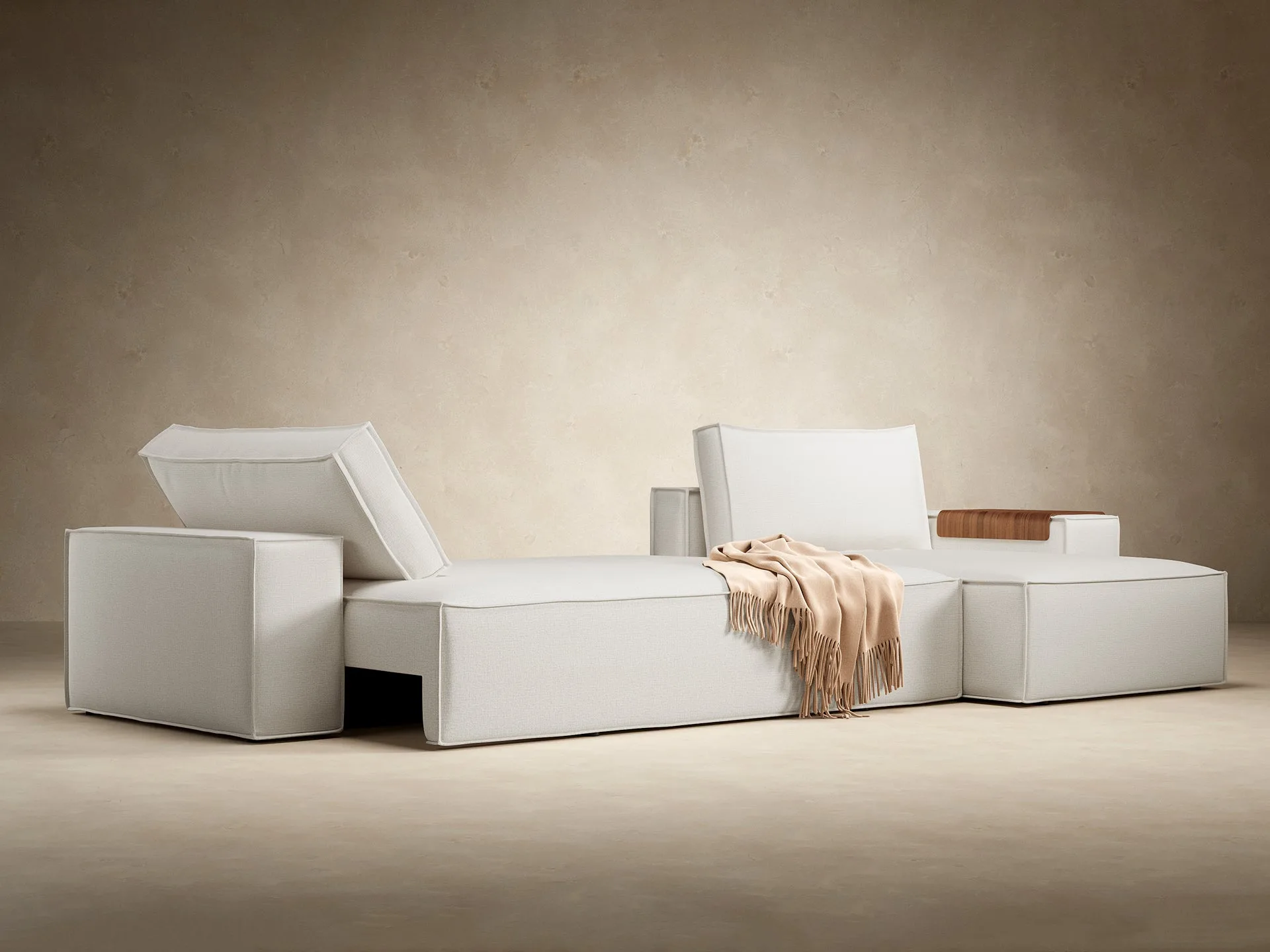 Newilla Wide Arms Sectional Sofa Bed miniatura 3
