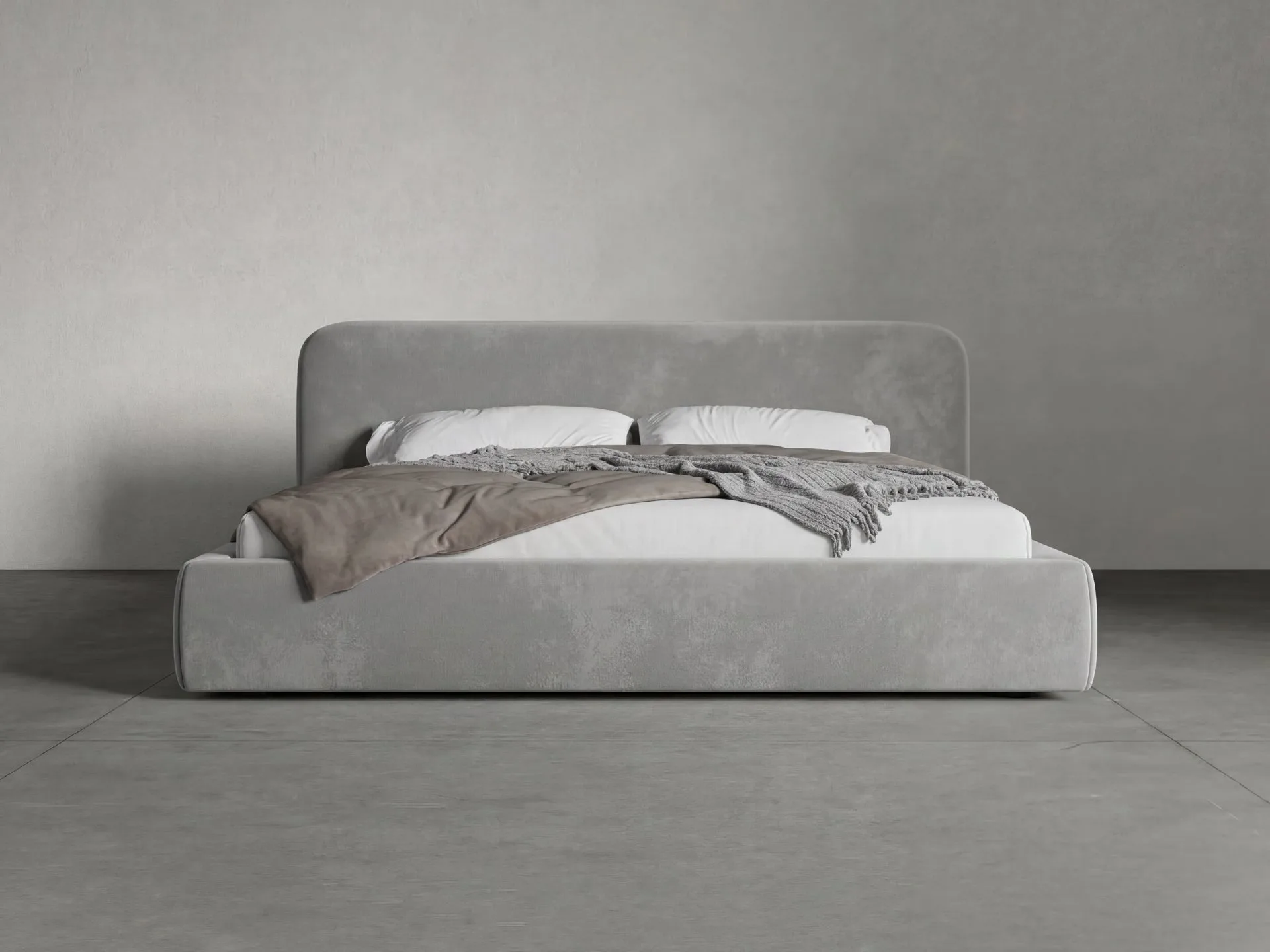 Dearborn Bed en espuma de alta resiliencia, color tela gris cálido