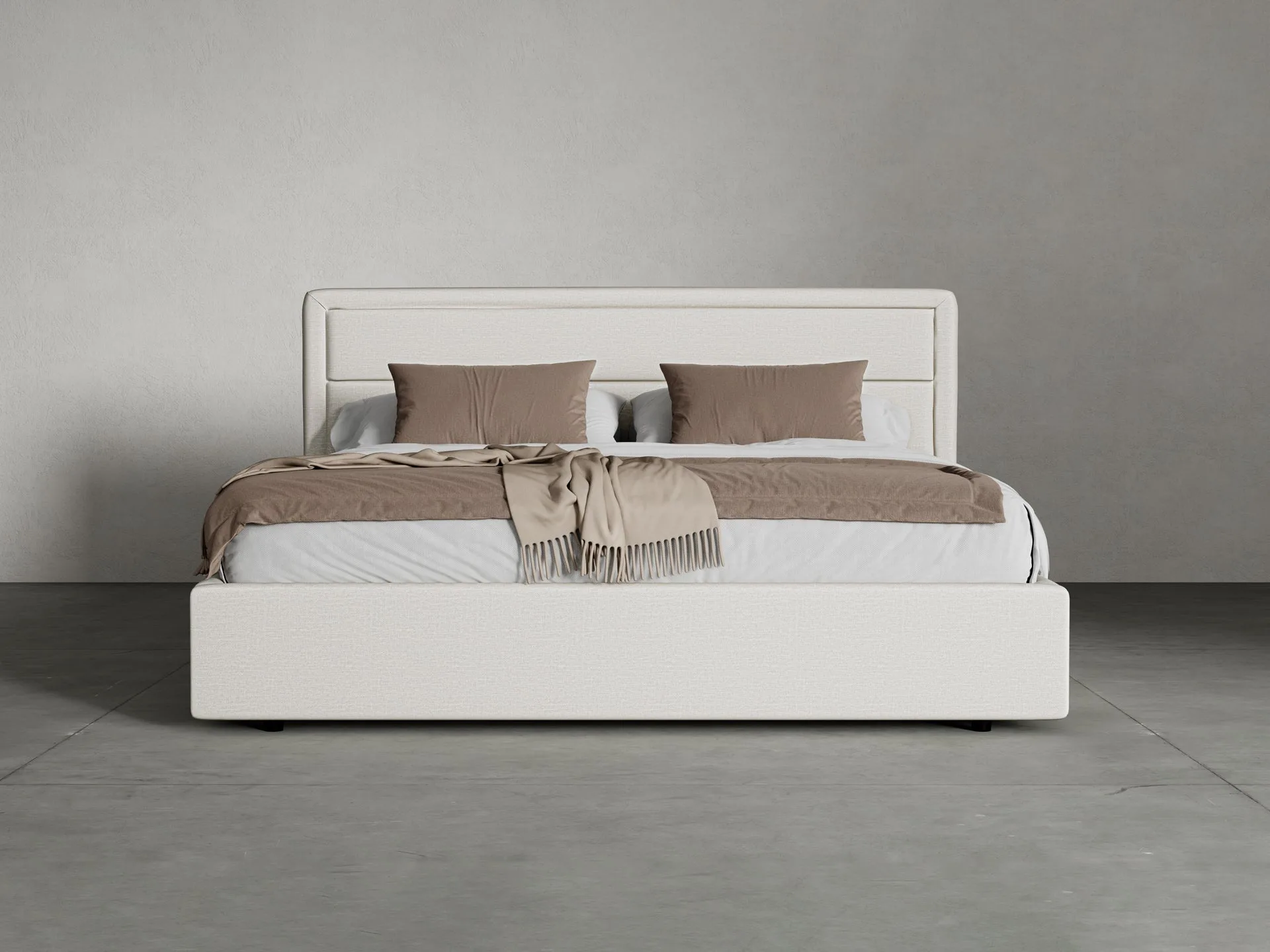 Solano Bed en espuma de alta resiliencia, color tela lino