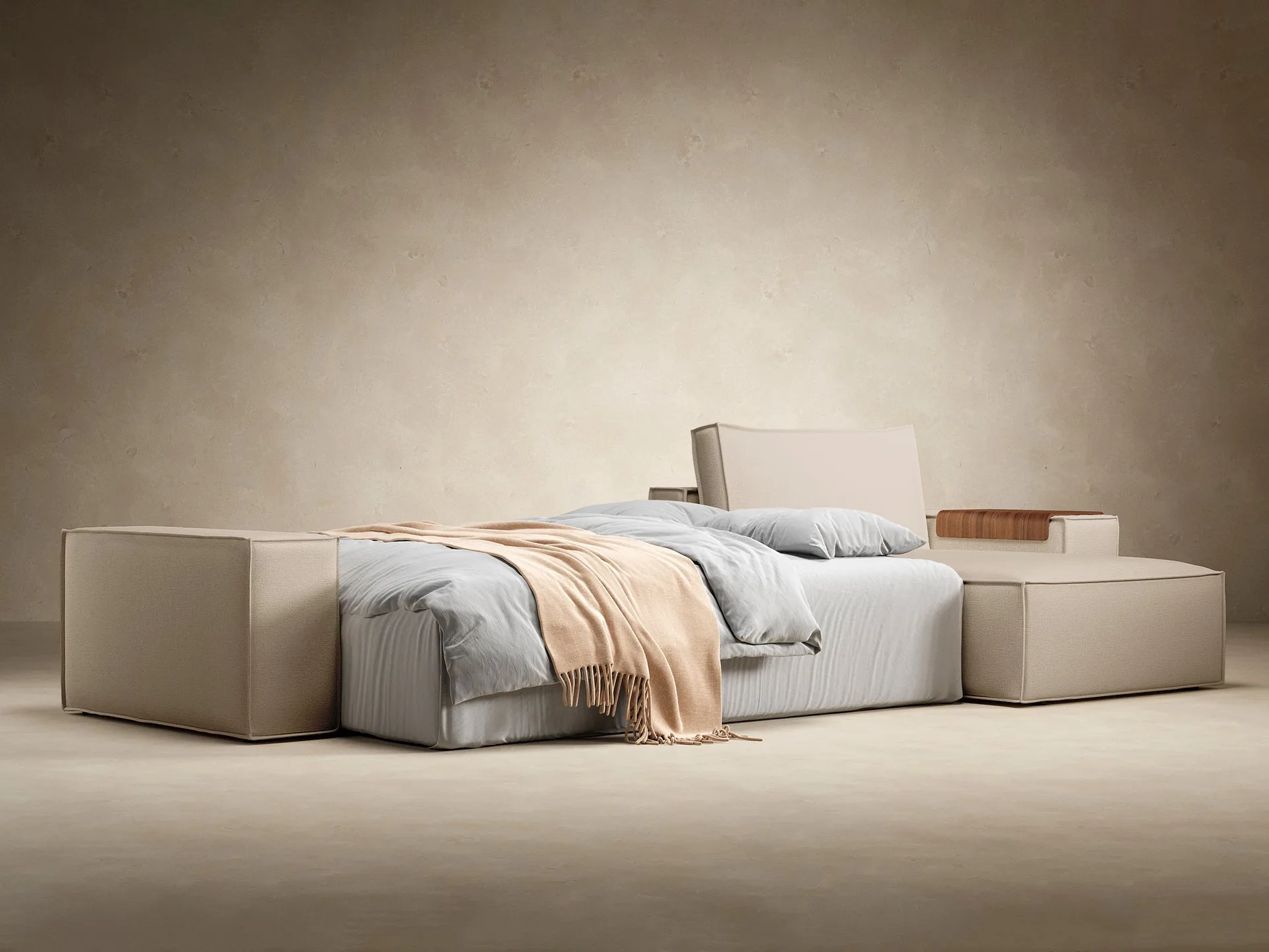 Newilla Wide Arms Sectional Sofa Bed miniatura 14